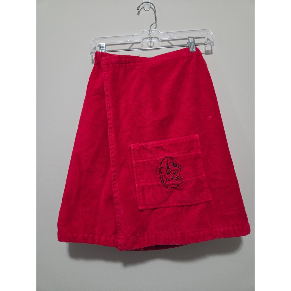 Georgia Bulldogs Mens Shower Wrap Towel Red Terry Cloth Gym Dorm Uga Mascot OSFM